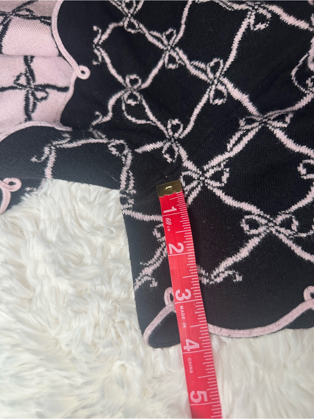 Nuuly x Rachel Antonoff Hostess Knit Skort M Black Pink Bow Scalloped - Picture 11 of 15